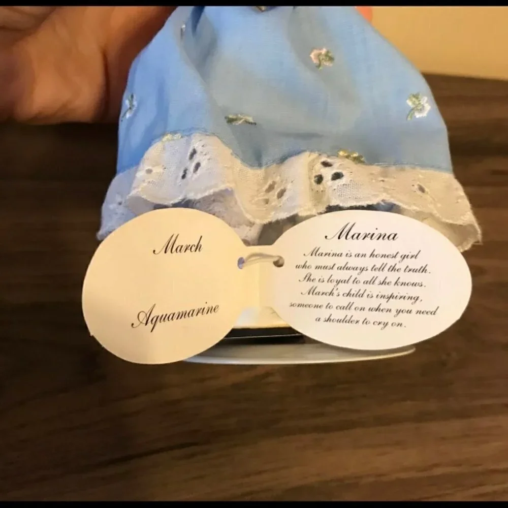 Russ Porcelain Doll Of The Month March Birthstone